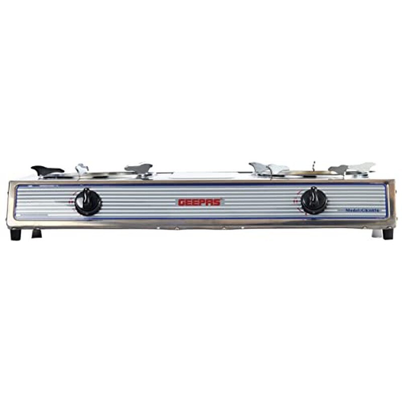 Title Geepas 2-Burner Gas Stove Cooktop | Stainless Steel Gas Cooker with Auto Ignition | Portable Tabletop Gas Hob for Home Kitchen, Outdoor Cooking & Camping