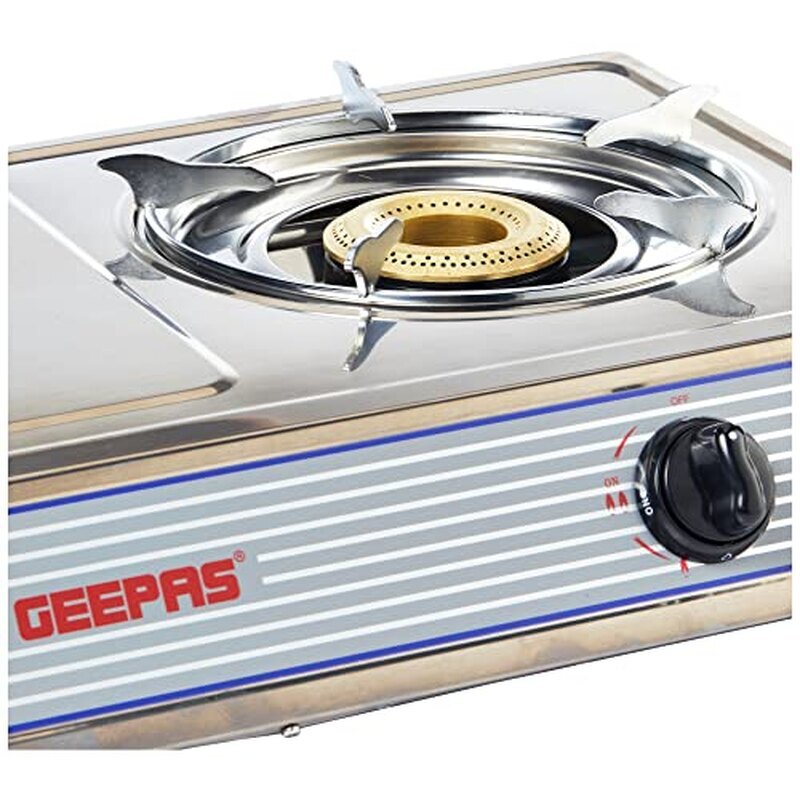 Title Geepas 2-Burner Gas Stove Cooktop | Stainless Steel Gas Cooker with Auto Ignition | Portable Tabletop Gas Hob for Home Kitchen, Outdoor Cooking & Camping
