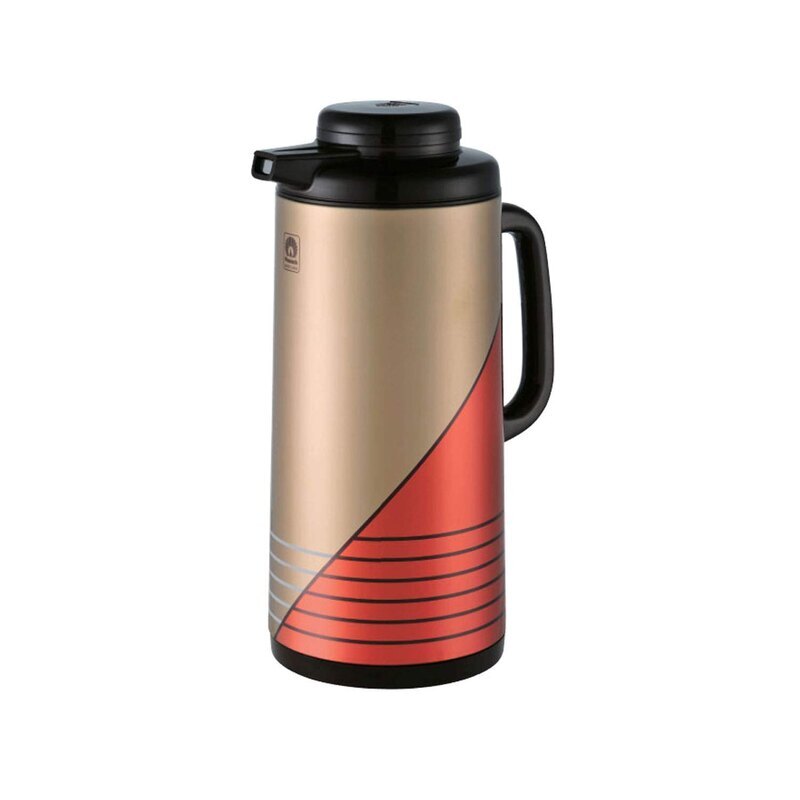 Peacock أبو طاووس Japan CIT 138 Vacuum Flask Brown & Sunset Red | 100% Made in Japan | ECAS UAE & PACP Oman Certified | Asbestos-Free Japanese Thermos