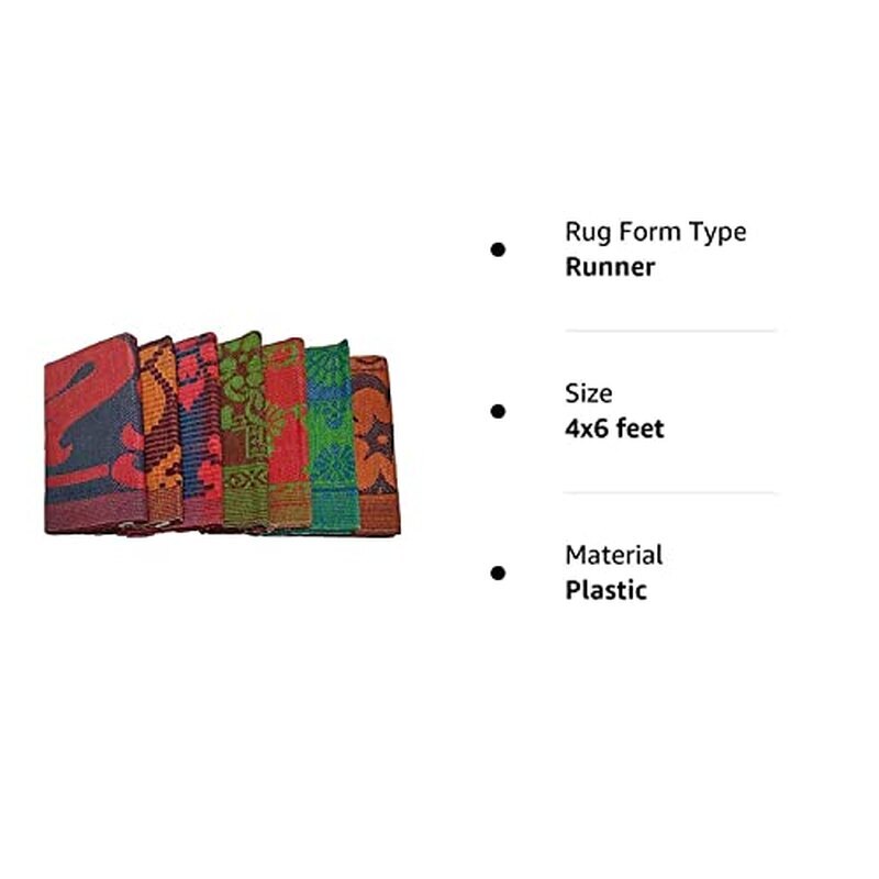 Jamal Al Bahrain Plastic Chatai Floor Mat | Traditional Arabic Woven Mat | Multi Color Foldable Indoor Outdoor Floor Mat | Majlis, Picnic, Camping & Home Use