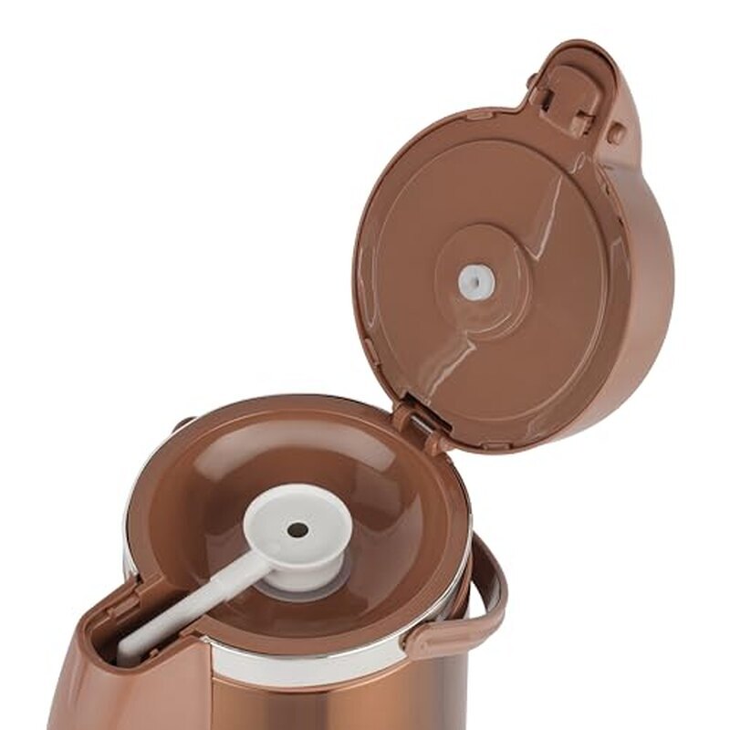 Royalford RF12133 3L Thermic Airpot Flask | Double Wall Vacuum Insulation | Keeps Hot up to 18 Hours & Cold up to 24 Hours | 360° Rotating Base, Asbestos-Free Glass Inner