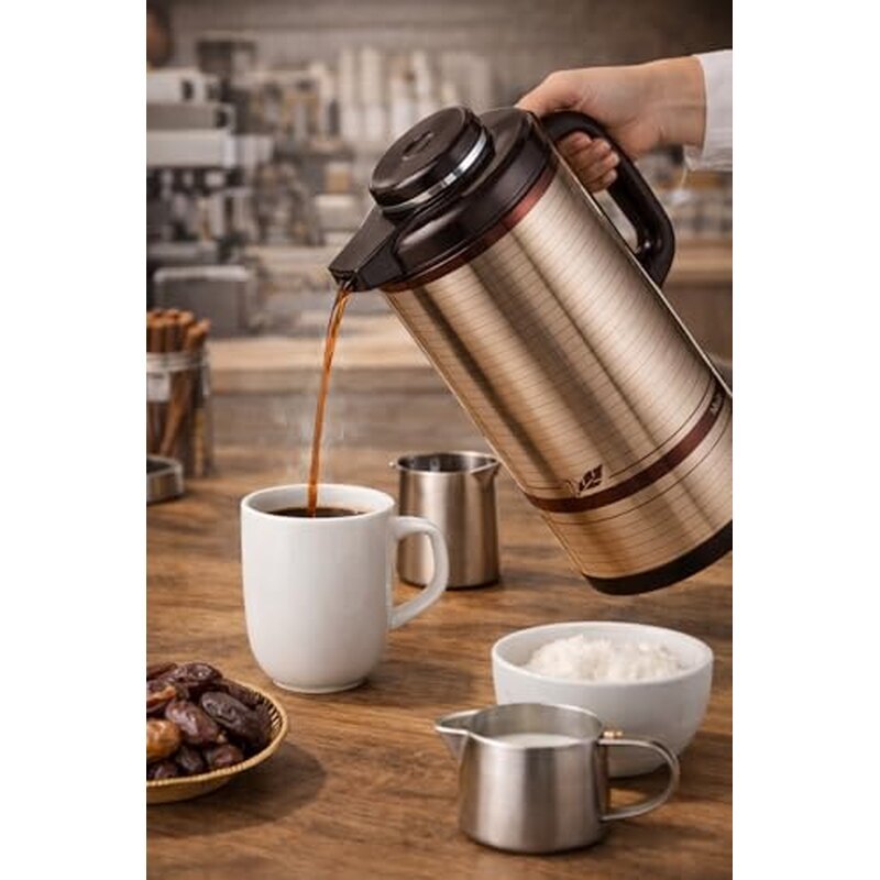 Peacock أبو طاووس Original Japan Model SSSM 501 Thermal Dallah Vacuum Flask | Stainless Steel Japanese Thermos for Tea, Coffee & Hot Water