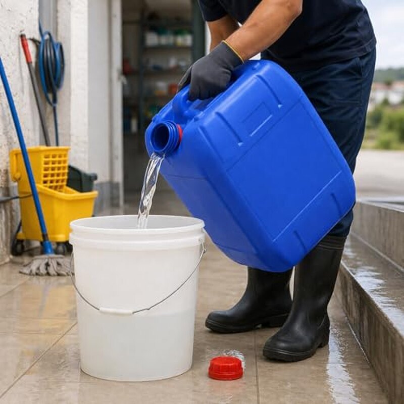 HDPE Jerry Can Heavy Duty Liquid Storage Container | Industrial Plastic Jerrycan with Red Cap | For Water, Chemicals, Detergents, Oils & Commercial Use | Blue